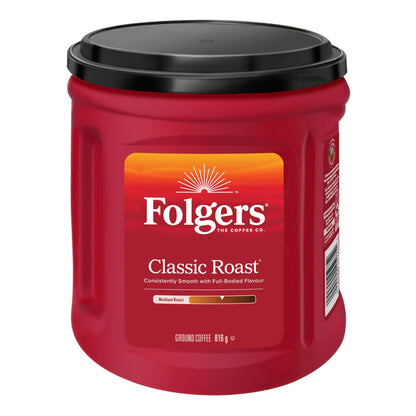 Folgers Classic Roast Medium Dark Roast, Ground Coffee, 816g Canister
