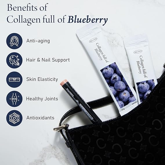 Korean Beauty Blueberry Collagen Jelly Sticks - 25 Packs