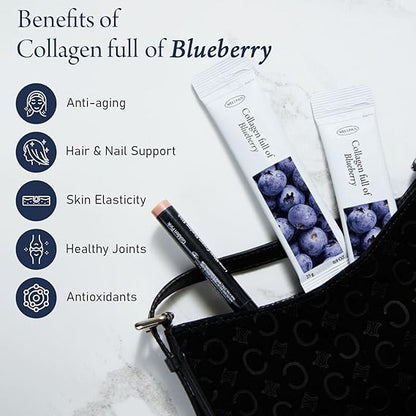 Korean Beauty Blueberry Collagen Jelly Sticks - 25 Packs