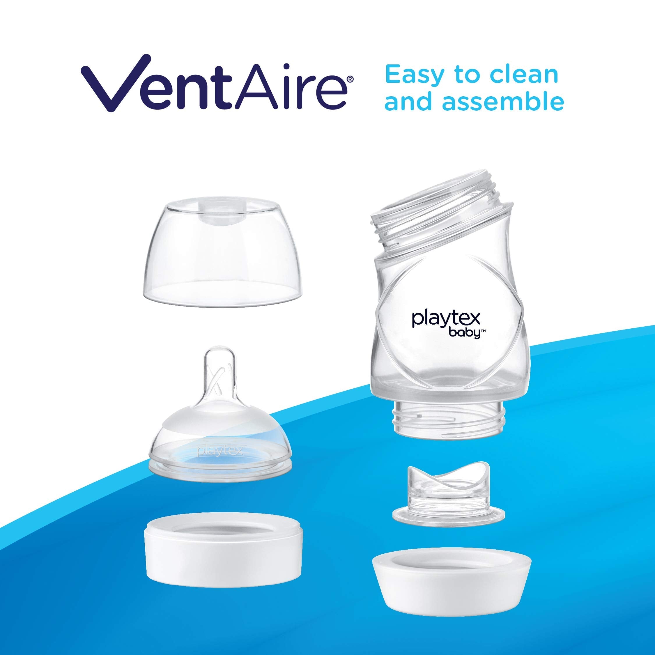 Playtex Baby VentAire Anti-Colic Bottle Gift Set – BPA Free, Reduces Gas & Spit-Up