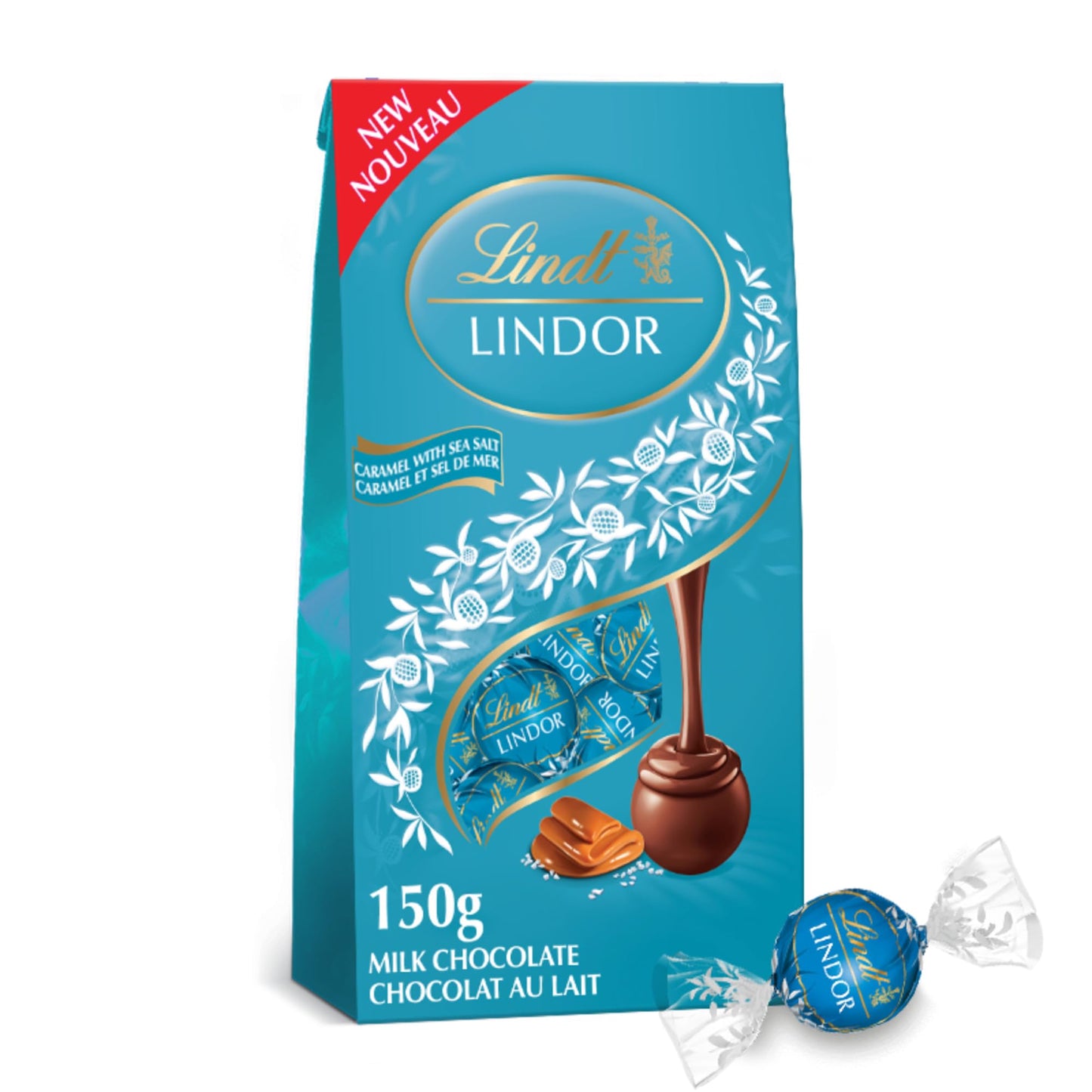 LINDOR Milk Caramel Sea Salt Truffles 150g