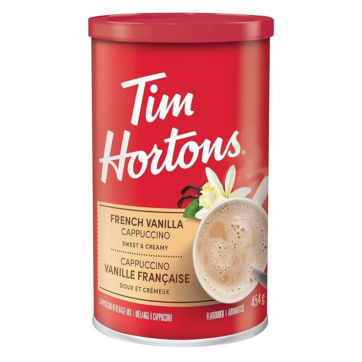 Tim Hortons French Vanilla Instant Cappuccino Mix (16oz) – Rich & Creamy