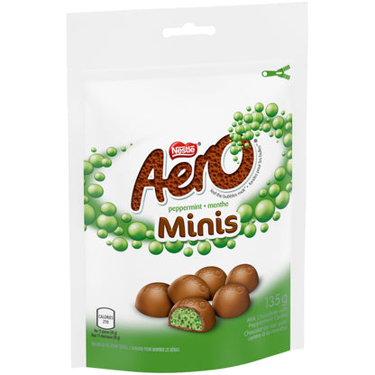 Aero Peppermint Chocolate Bubbles Pouch - Light & Refreshing Candy (4.76 oz)