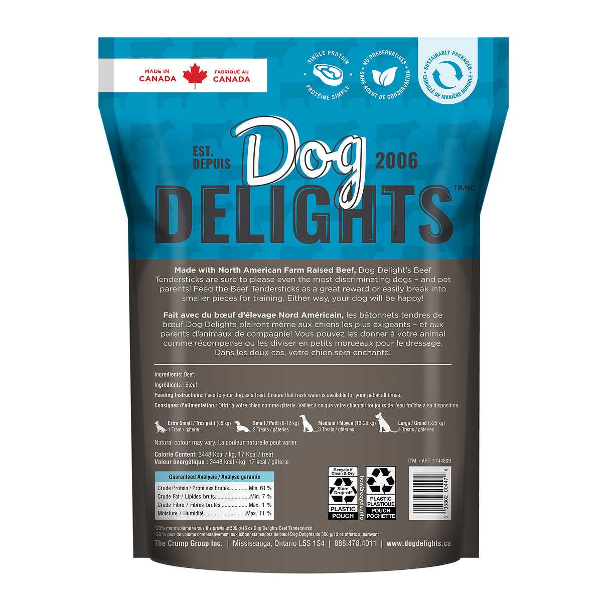 Dog Delights Beef Tendersticks |  600g (21oz)