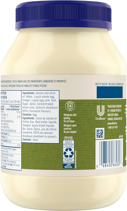 Hellmann's Olive Oil Mayonnaise - 890 ml