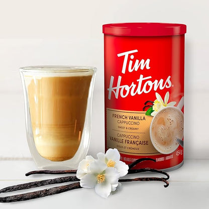 Tim Hortons French Vanilla Instant Cappuccino Mix (16oz) – Rich & Creamy