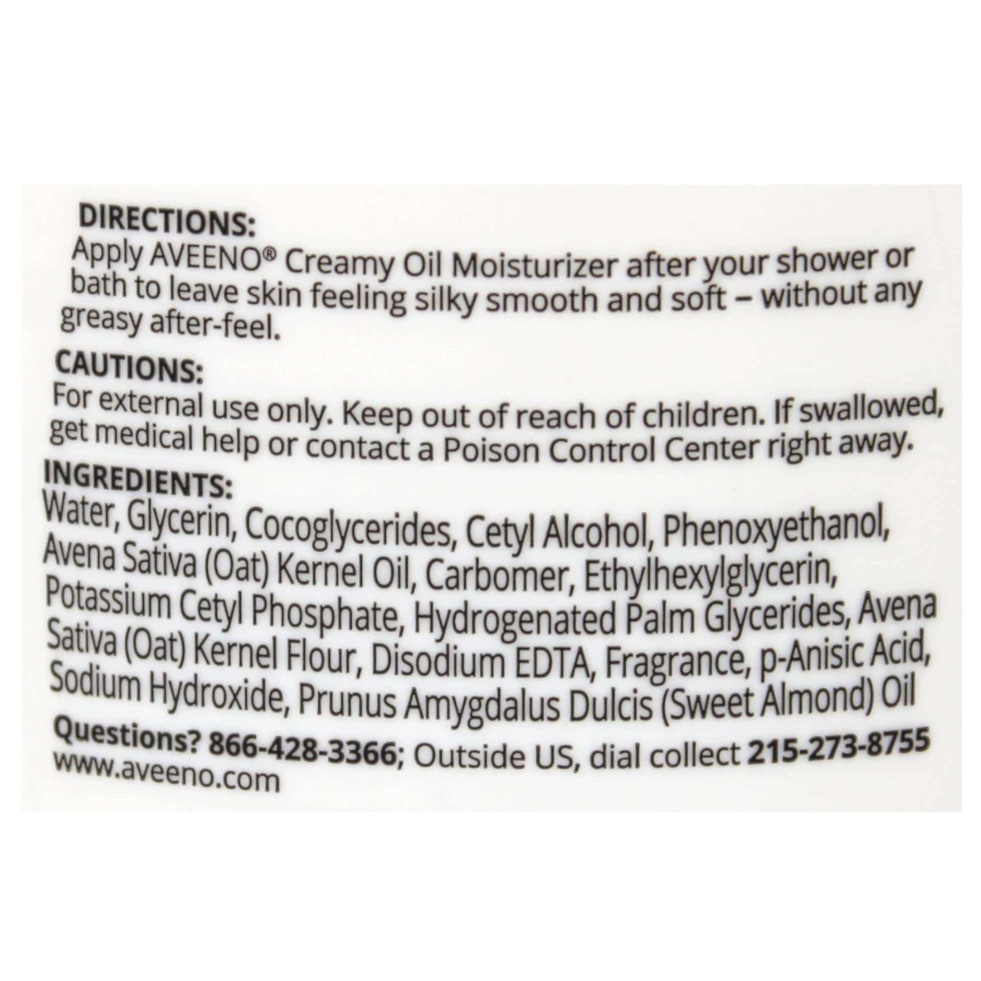 Aveeno Creamy Moisturizing Oil - Non-Greasy Lotion for Dry, Sensitive Skin (12 fl oz)
