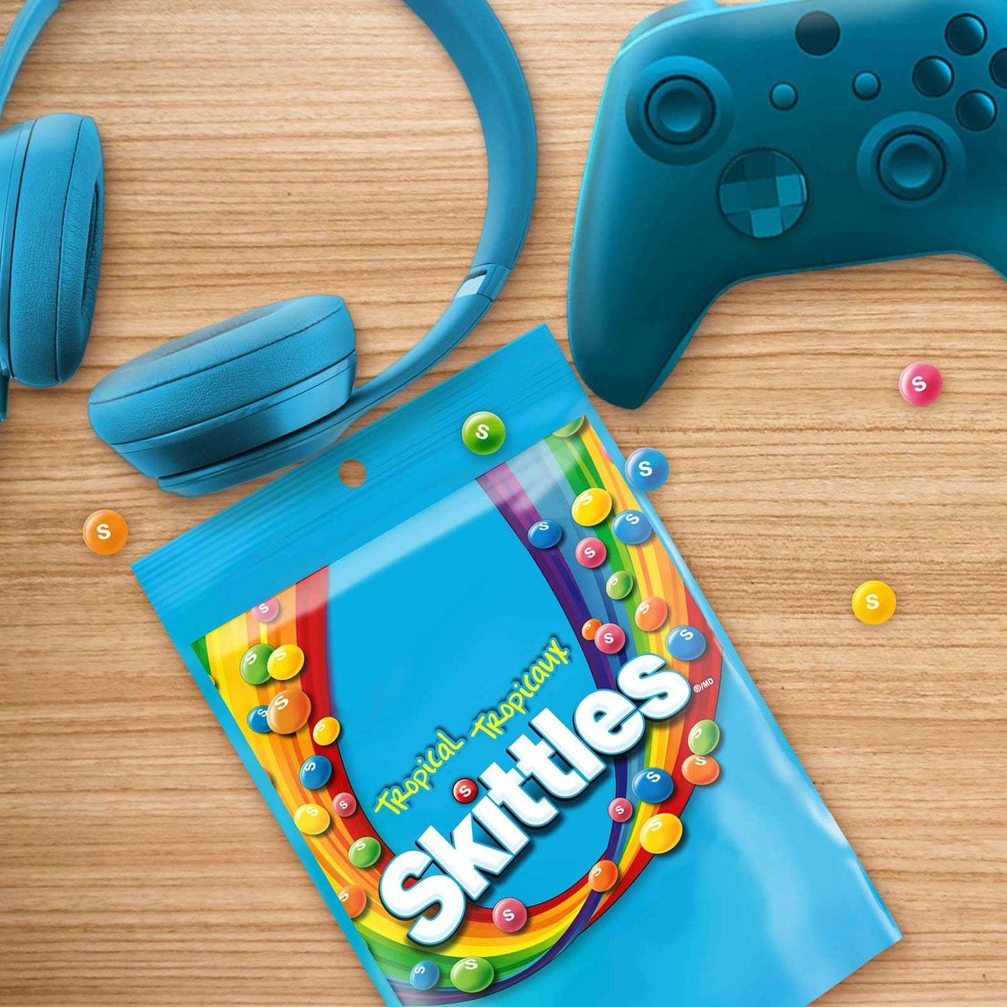 Skittles Tangy Tropical Chewy Candy | 320g Bowl Size Bag | Exotic Fruit Flavors