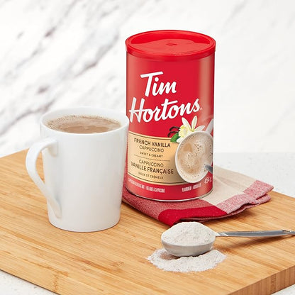 Tim Hortons French Vanilla Instant Cappuccino Mix (16oz) – Rich & Creamy