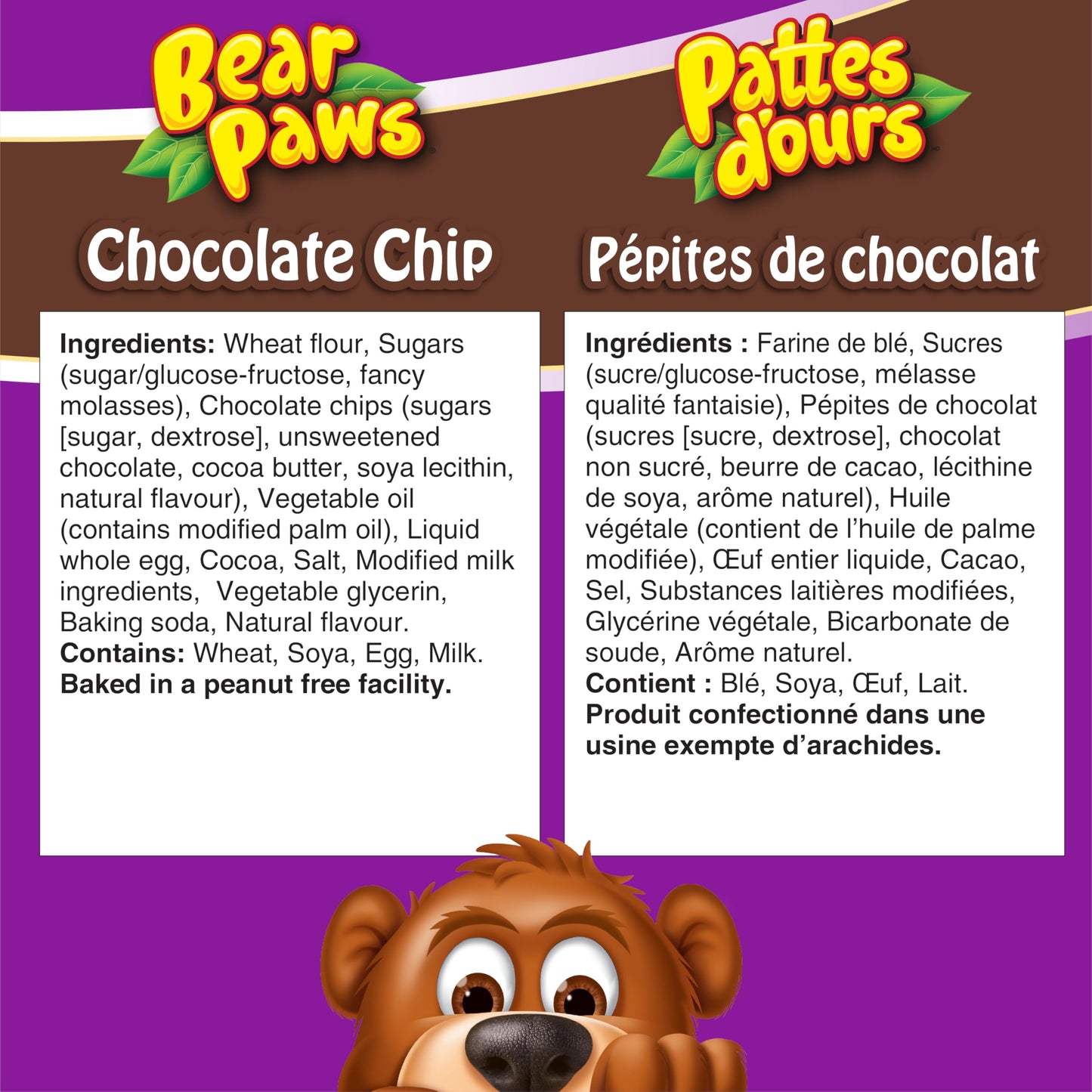 Bear Paws Chocolate Chip Cookies - 480g, 12 Pouches