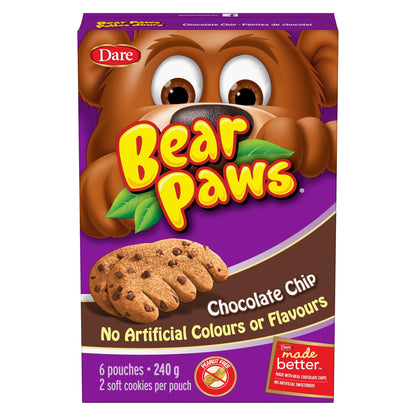 Bear Paws Chocolate Chip Cookies -  240g, 6 Pouches