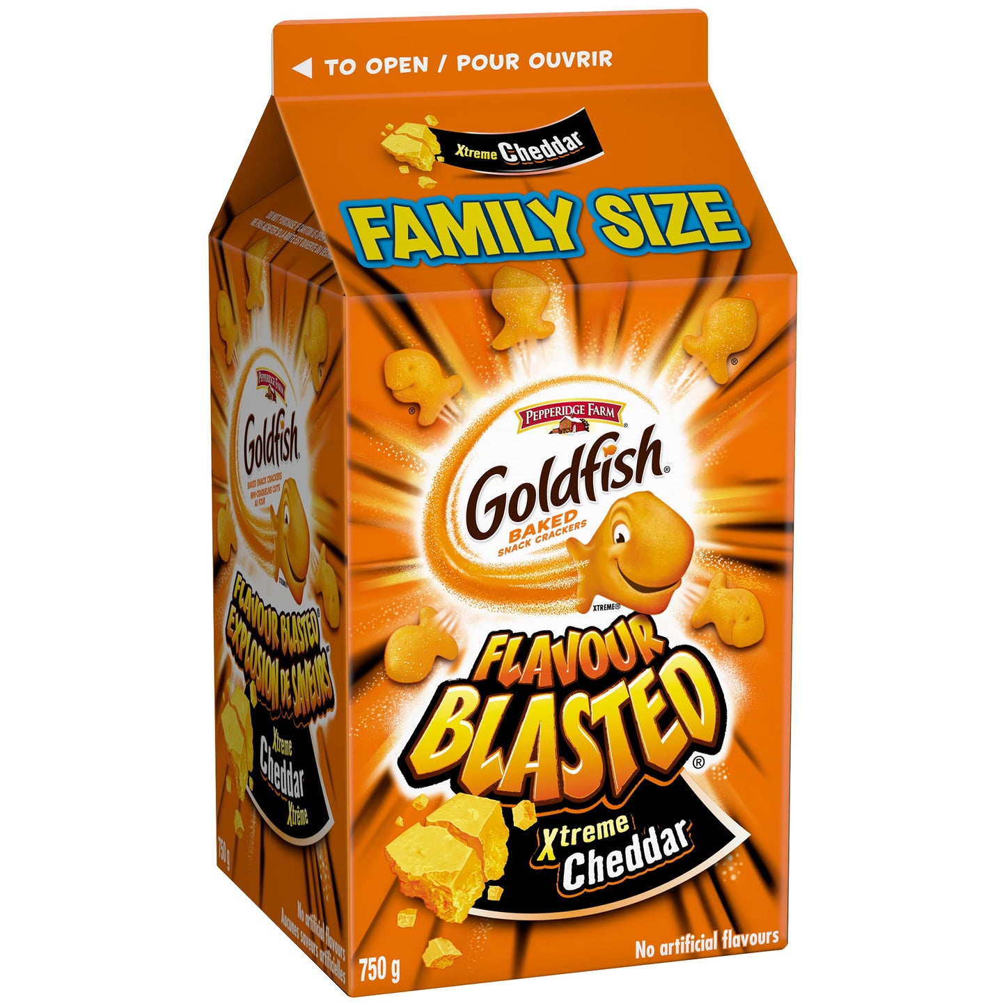 Pepperidge Farm Goldfish Flavour Blasted Xtreme Cheddar Crackers, 750 Grams