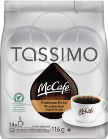 Tassimo McCafé Premium Roast Coffee Single Serve T-Discs, 116g