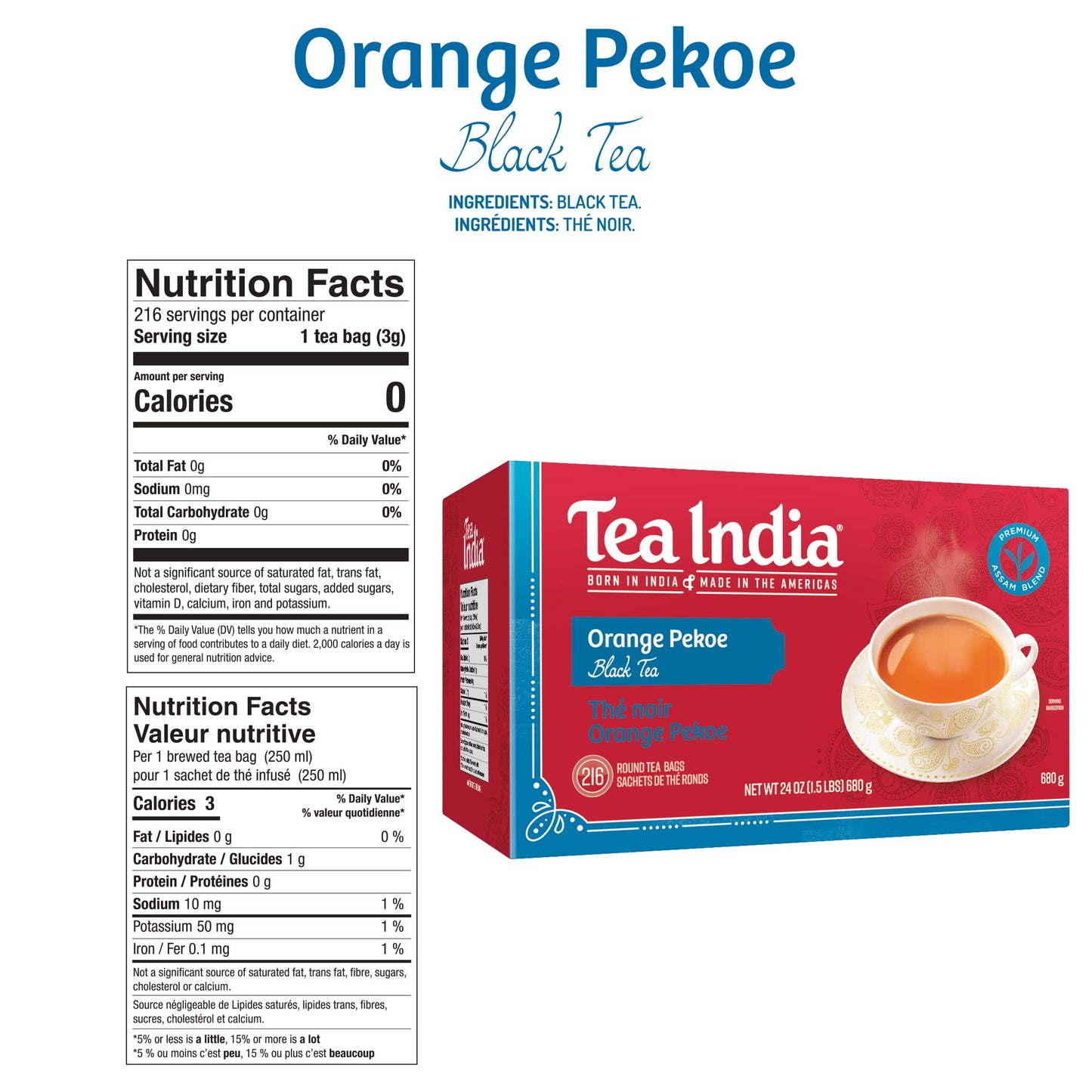 Tea India Orange Pekoe Black Tea - (216 Teabags)