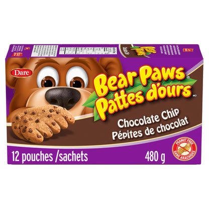 Bear Paws Chocolate Chip Cookies - 480g, 12 Pouches