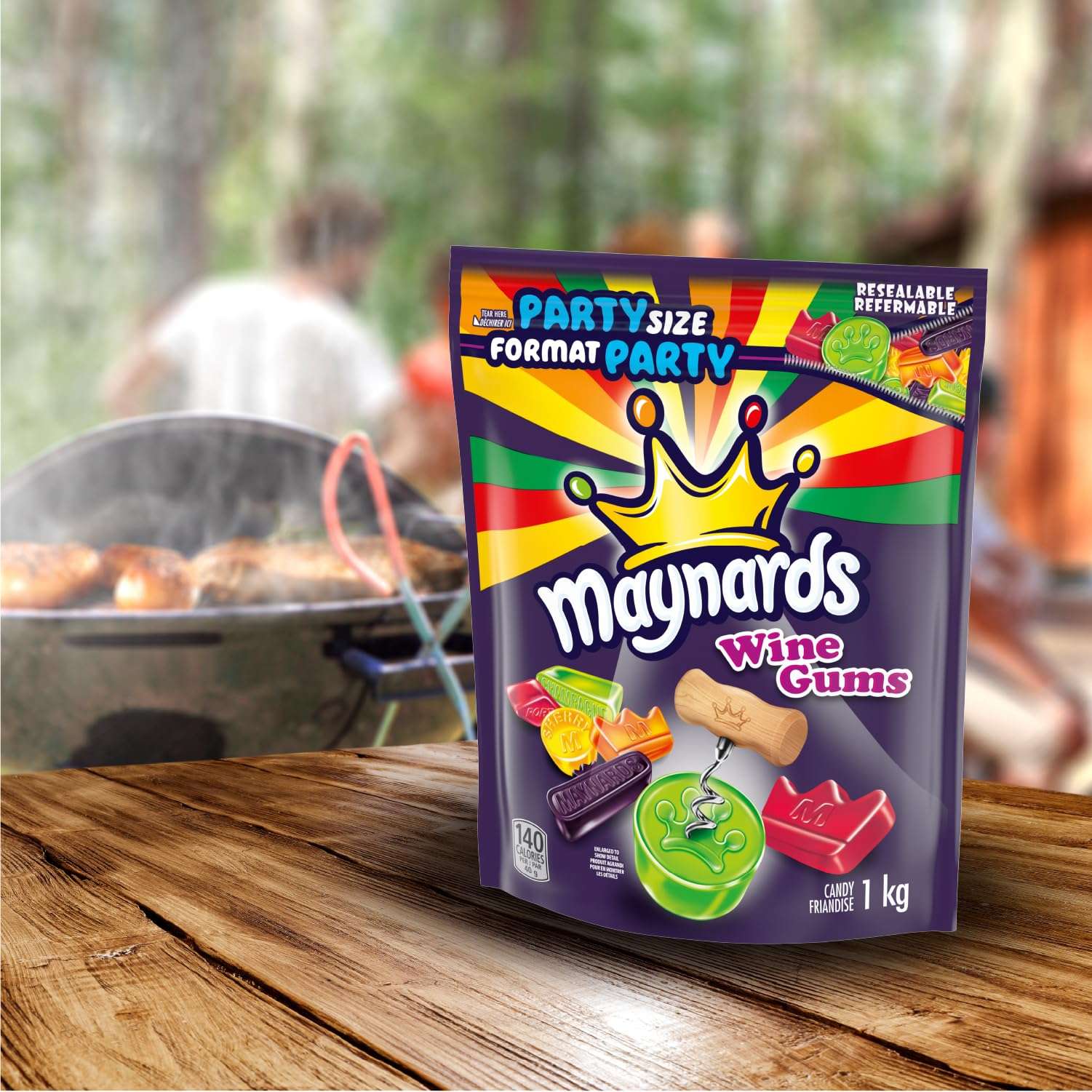 Maynards Wine Gums - 1kg Party Size Chewy Candy | Assorted Fruit Flavors | Resealable