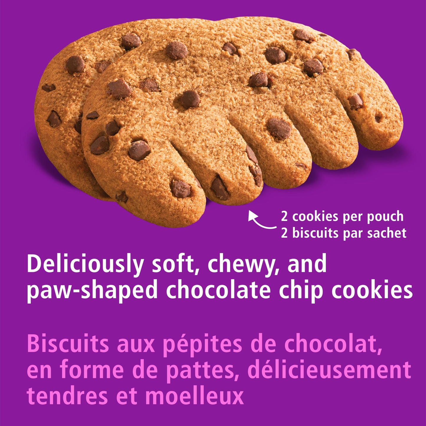 Bear Paws Chocolate Chip Cookies - 480g, 12 Pouches