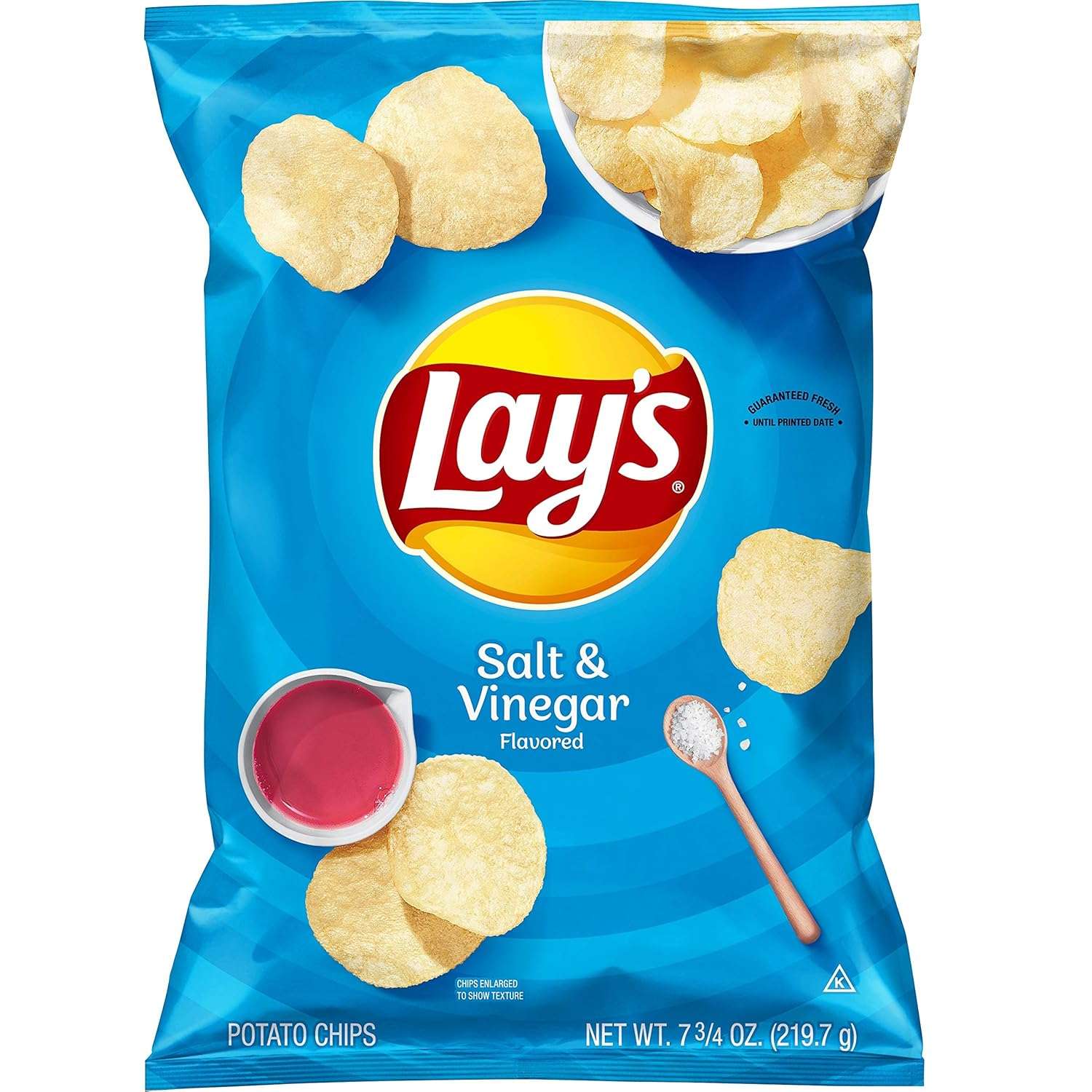 Lay's Salt & Vinegar Flavored Potato Chips | Classic Tangy Crunch | 7.75 oz (220g) Bag