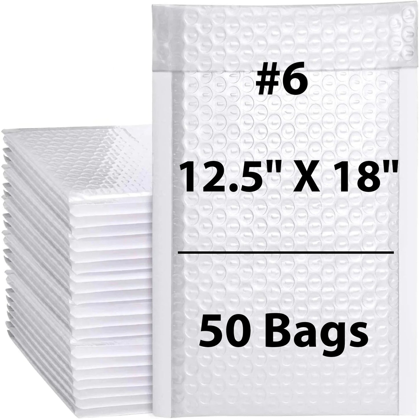Premium 12.5x18" Bubble Mailers | 50 Pack – Secure, Lightweight & Waterproof Poly Envelopes for Shipping