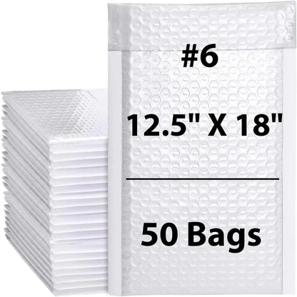 Premium 12.5x18" Bubble Mailers | 50 Pack – Secure, Lightweight & Waterproof Poly Envelopes for Shipping