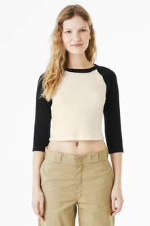 BELLA+CANVAS® Women's Micro Rib 3/4 Raglan Baby Tee BC1200