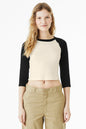 BELLA+CANVAS® Women's Micro Rib 3/4 Raglan Baby Tee BC1200