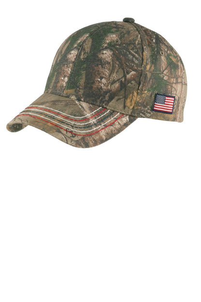 Port & Co™ Americana Contrast Stitch Camouflage Cap. C909