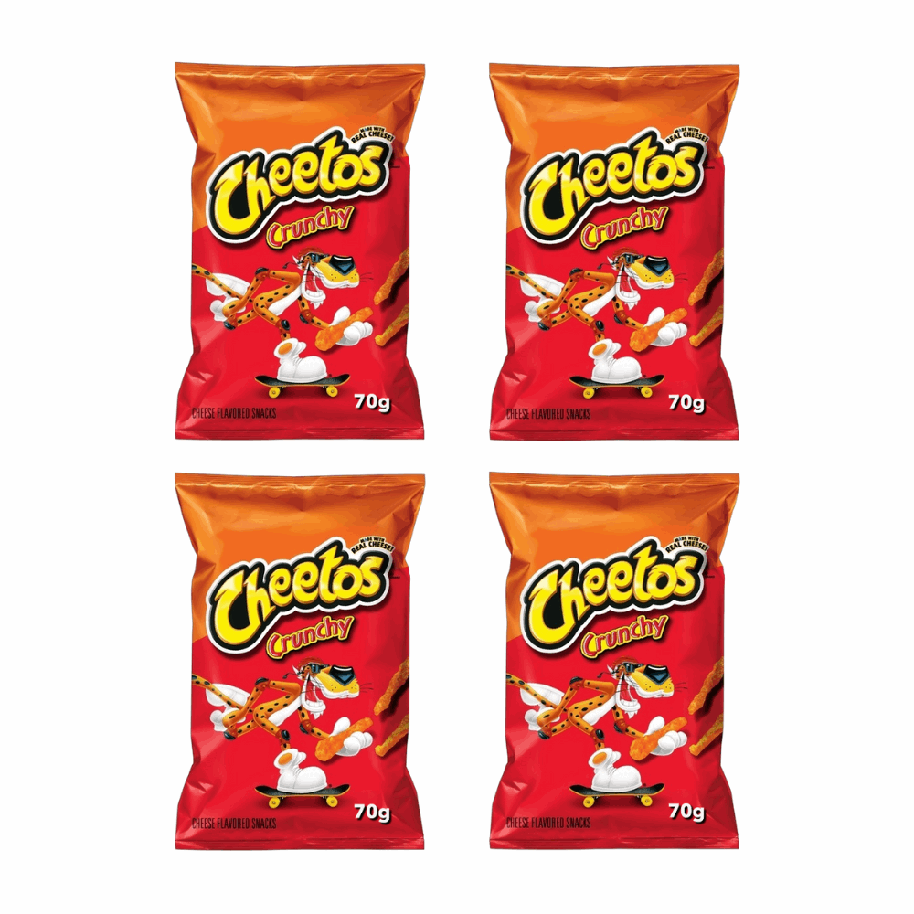 Cheetos Crunchy Cheese Flavored Snacks - Gluten-Free (70g / ~2.5 oz Bags, 4 Pack)
