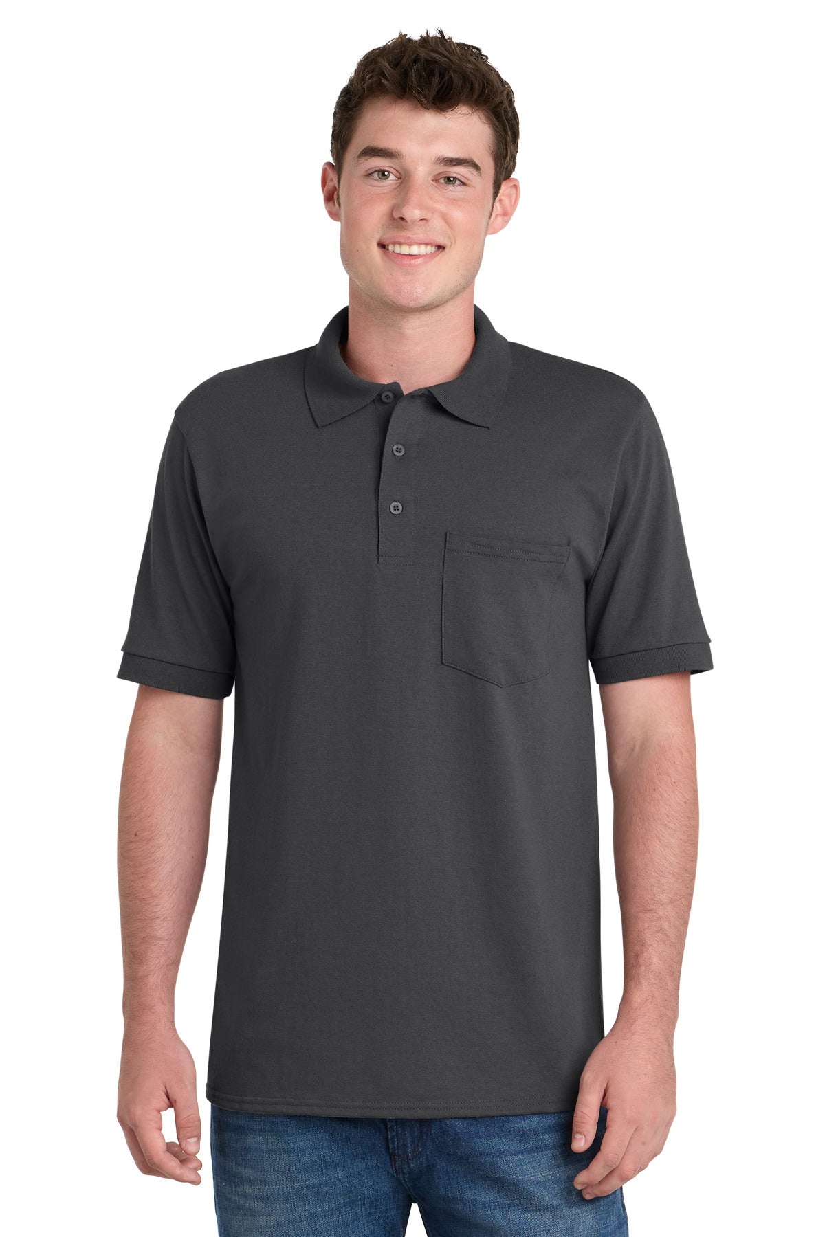 Port & Co™ Core Blend Jersey Knit Pocket Polo. KP55P