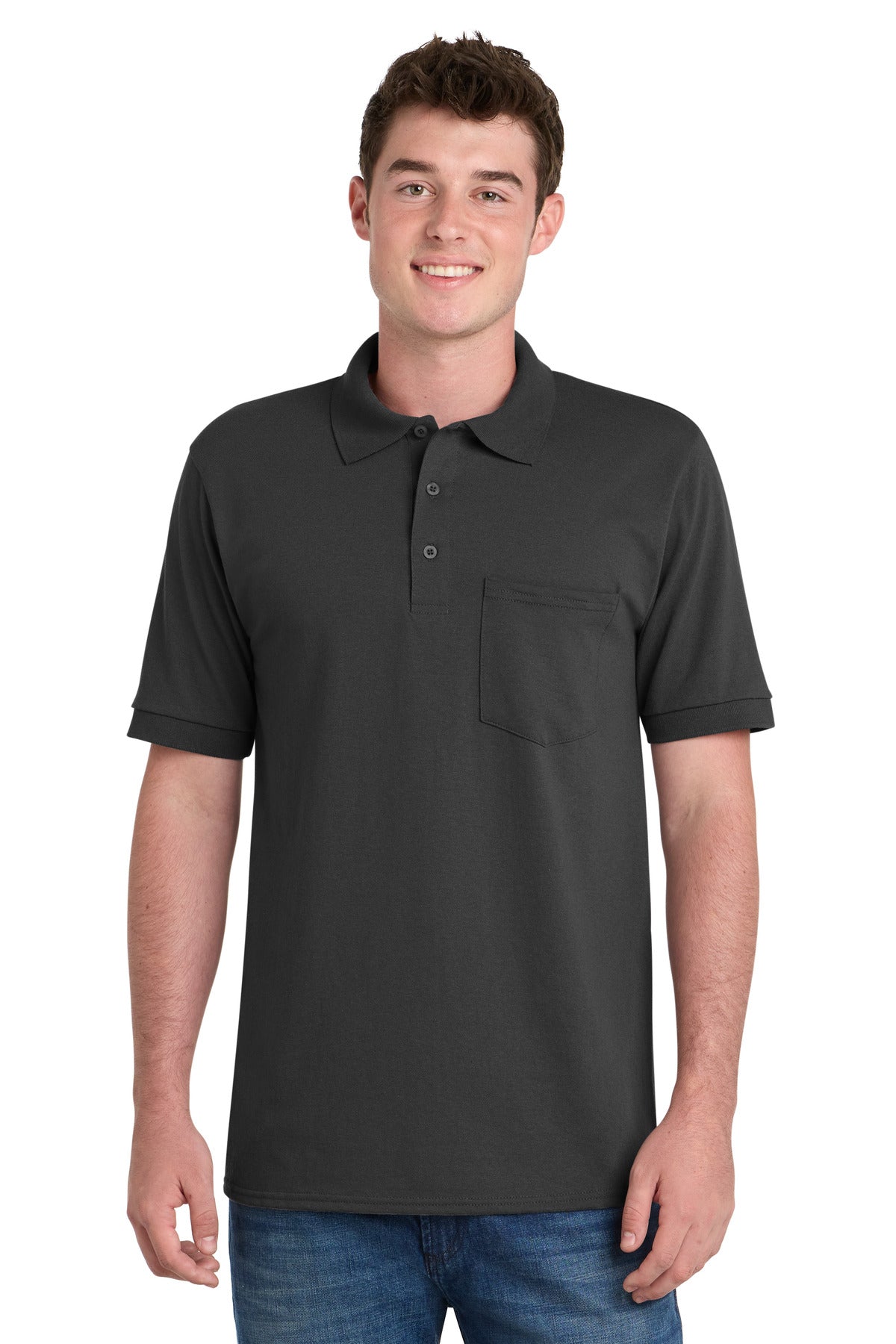 Port & Co™ Core Blend Jersey Knit Pocket Polo. KP55P