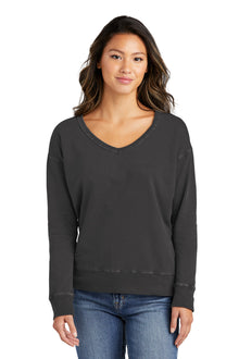 Port & Co™ Women's Beach Wash® Garment-Dyed V-Neck Sweatshirt LPC098V