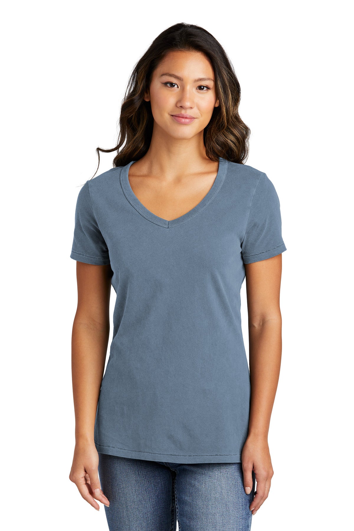 Port & Co™ Women's Beach Wash® Garment-Dyed V-Neck Tee LPC099V