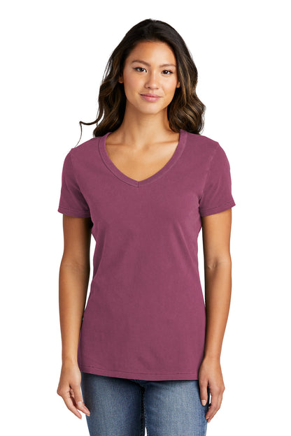 Port & Co™ Women's Beach Wash® Garment-Dyed V-Neck Tee LPC099V