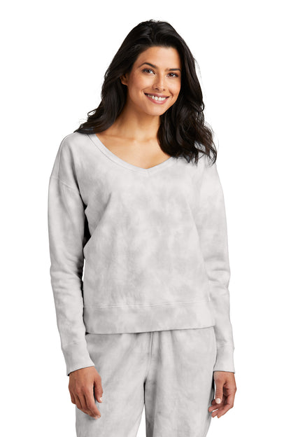Port & Co™ Women's Beach Wash® Cloud Tie-Dye V-Neck Sweatshirt LPC140V