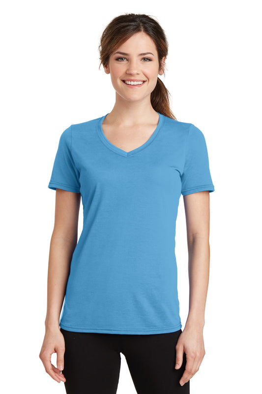 Port & Co™ Women's Performance Blend V-Neck Tee. LPC381V