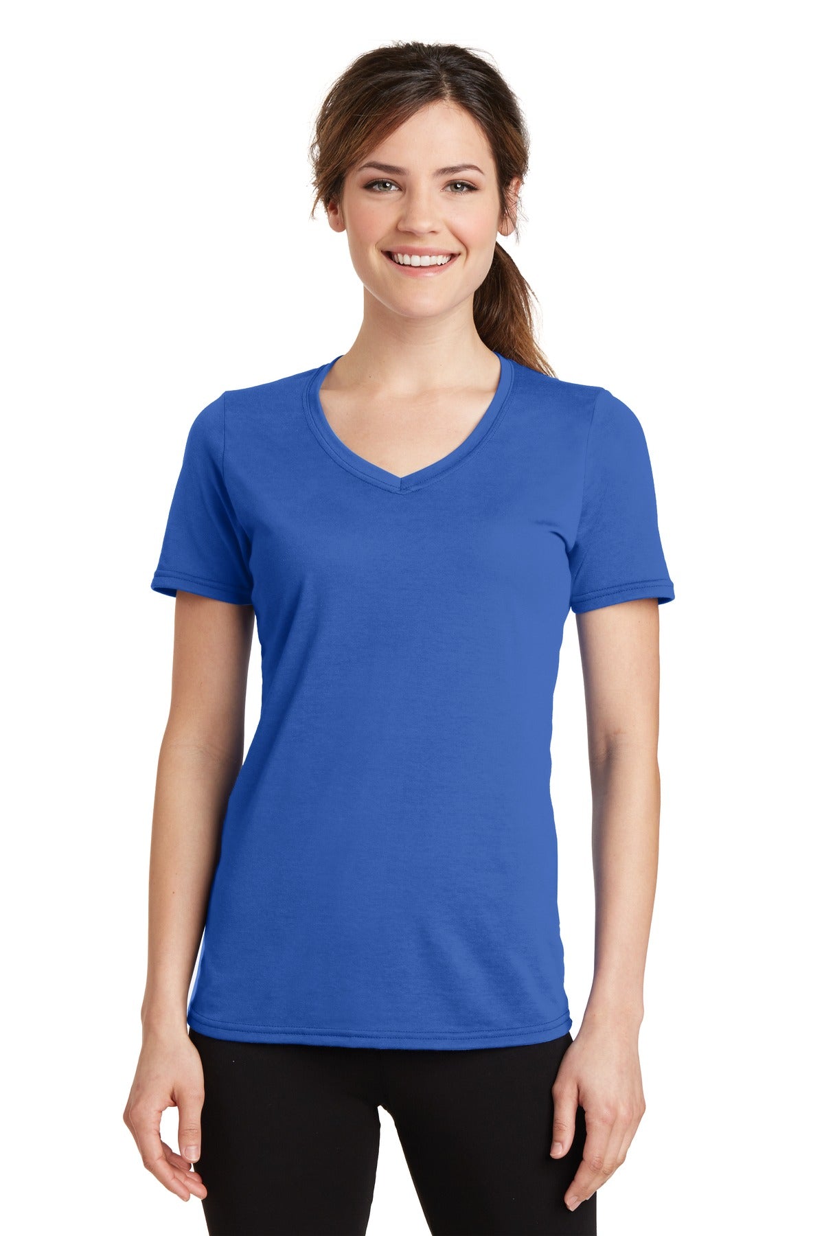 Port & Co™ Women's Performance Blend V-Neck Tee. LPC381V