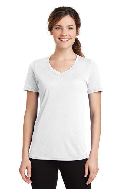 Port & Co™ Women's Performance Blend V-Neck Tee. LPC381V