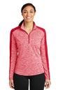 Sport-Tek® Women's PosiCharge® Electric Heather Colorblock 1/4-Zip Pullover. LST397