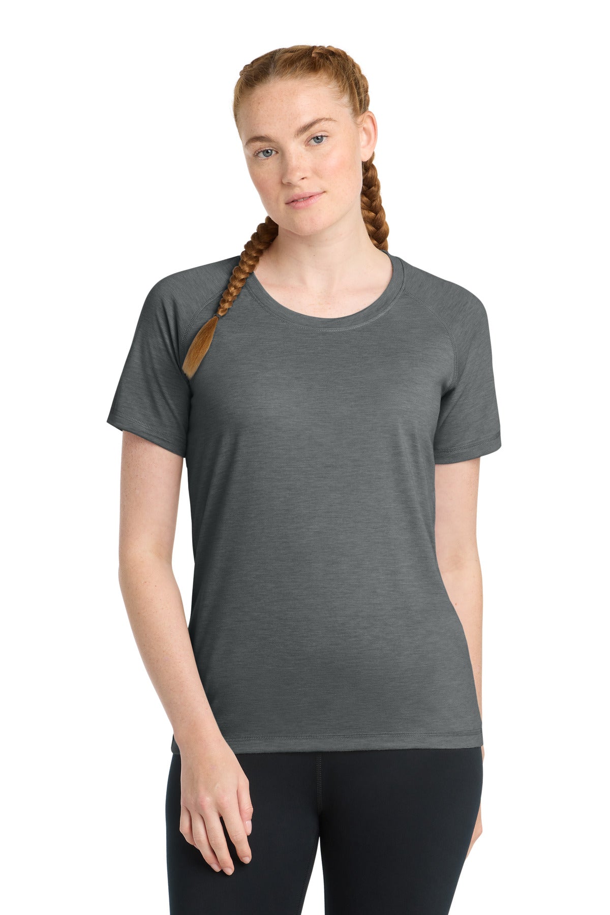 Sport-Tek ® Women's PosiCharge ® Tri-Blend Wicking Scoop Neck Raglan Tee. LST400