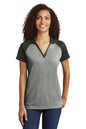 Sport-Tek ® Women's PosiCharge ® RacerMesh ® Raglan Heather Block Polo. LST641