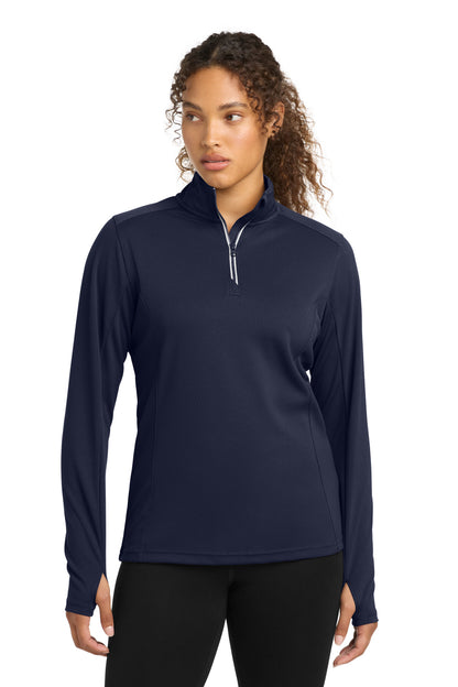 Sport-Tek® Women's Sport-Wick® Textured 1/4-Zip Pullover.  LST860