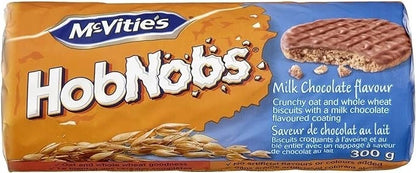 McVitie's Milk Chocolate Hob Nobs – Crunchy Oat Biscuits with Smooth Chocolate – 300g Pack