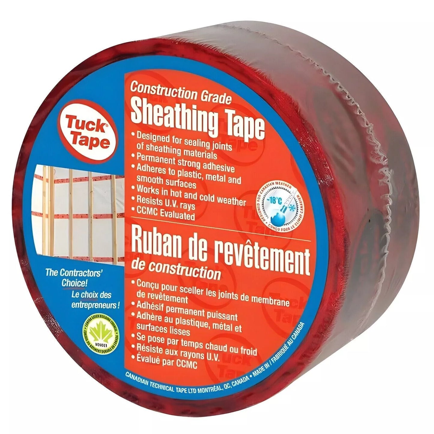 Tuck Tape Red Sheathing Tape: Heavy-Duty Construction & House Wrap Sealant