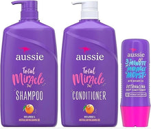 Aussie Miracle Moist Shampoo & Conditioner Set with Deep Hydration Treatment – 3-Step Hair Repair for Dry, Damaged Hair